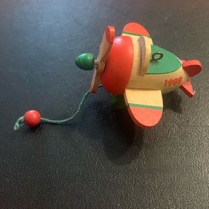 Hallmark Vintage 1988 Airplane Wooden Ornament